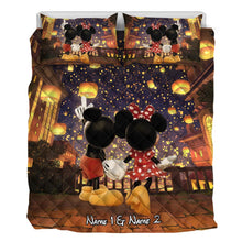 Load image into Gallery viewer, Personalized Couple Quilt Set with Mickey &amp; Minnie Design Gift
