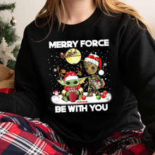 Load image into Gallery viewer, Personalized Merry Force Be With You Christmas T-shirt &amp; Hoodie Gift

