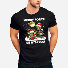 Load image into Gallery viewer, Personalized Merry Force Be With You Christmas T-shirt &amp; Hoodie Gift
