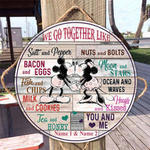 Load image into Gallery viewer, Personalized Round Wood Sign for Couples - Custom Name Gift
