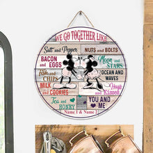 Load image into Gallery viewer, Personalized Round Wood Sign for Couples - Custom Name Gift
