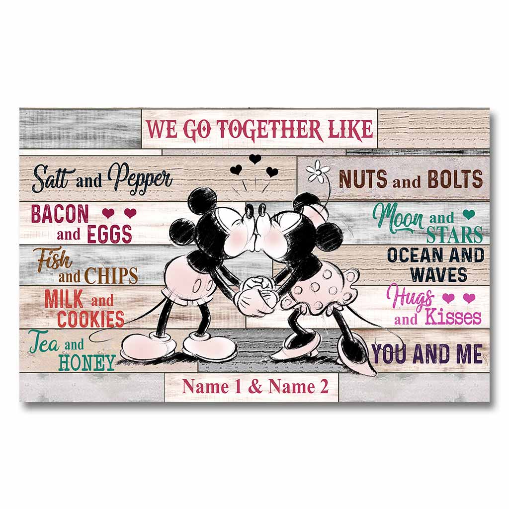 Personalized Couple Mouse Poster Custom Name Gift Idea