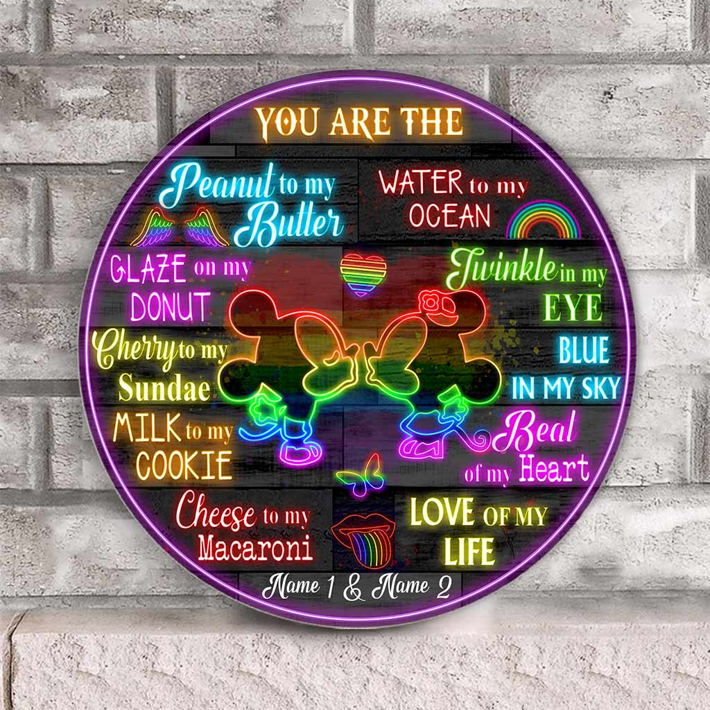 Personalized Round Wood Sign Love of My Life Gift for Couple