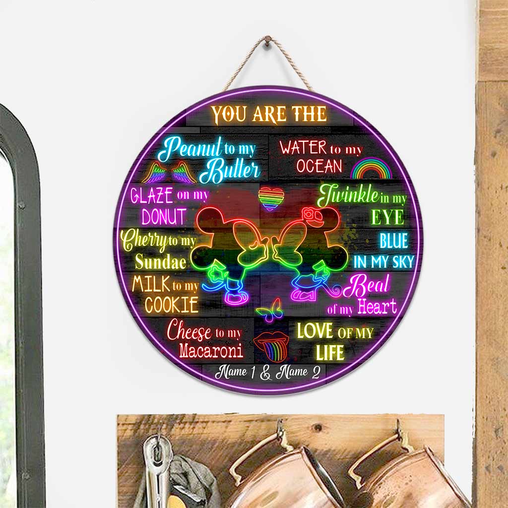 Personalized Round Wood Sign Love of My Life Gift for Couple