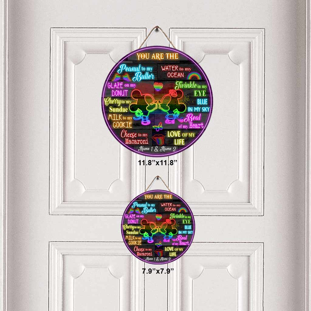 Personalized Round Wood Sign Love of My Life Gift for Couple