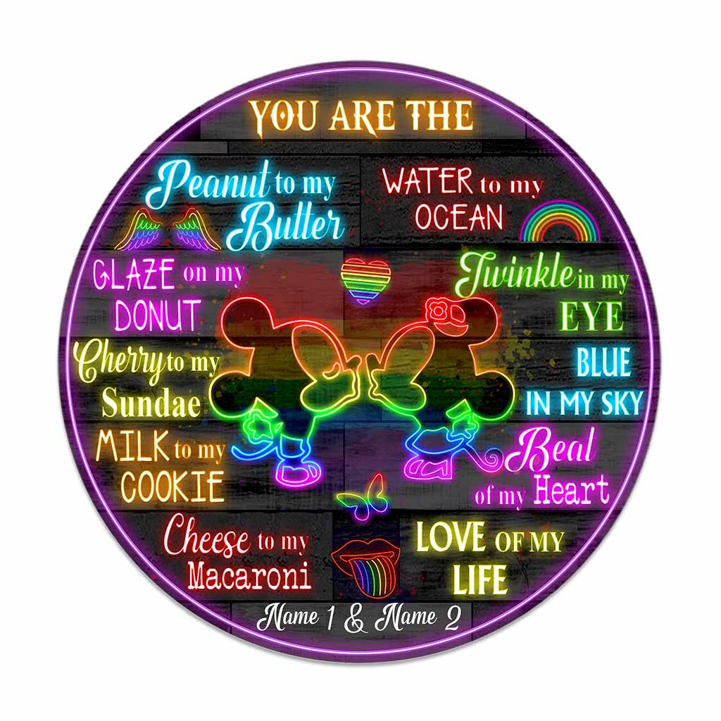 Personalized Round Wood Sign Love of My Life Gift for Couple