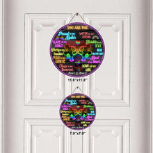 Load image into Gallery viewer, Personalized Round Wood Sign Couples Gift LGBT Support Custom Names
