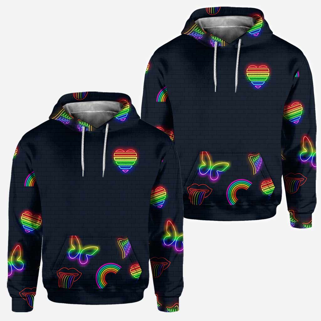 Personalized LGBT Support All Over T-shirt & Hoodie for Couples