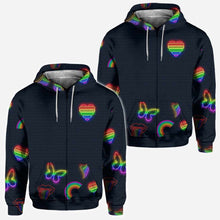 Load image into Gallery viewer, Personalized LGBT Support All Over T-shirt &amp; Hoodie for Couples
