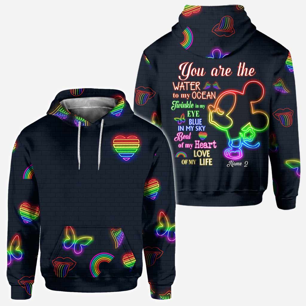 Personalized LGBT Support All Over T-shirt & Hoodie for Couples