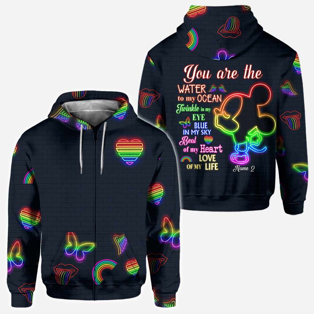Personalized LGBT Support All Over T-shirt & Hoodie for Couples