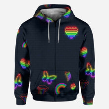 Load image into Gallery viewer, Personalized LGBT Support All Over T-shirt &amp; Hoodie for Couples
