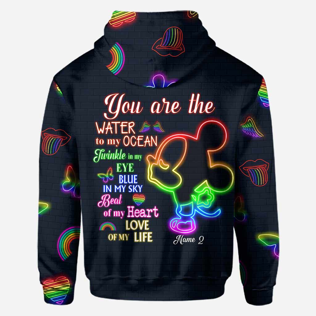 Personalized LGBT Support All Over T-shirt & Hoodie for Couples