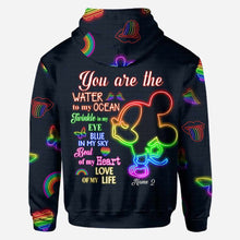 Load image into Gallery viewer, Personalized LGBT Support All Over T-shirt &amp; Hoodie for Couples
