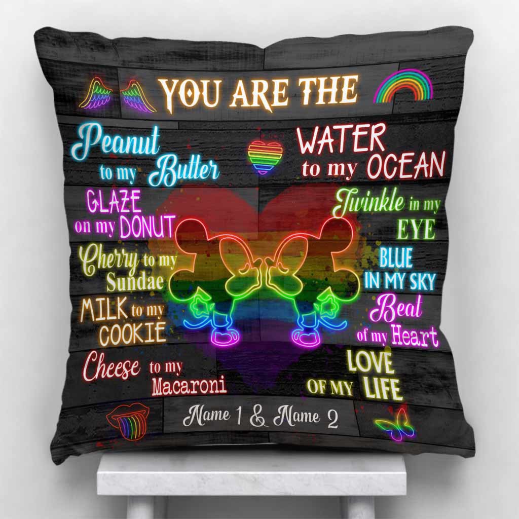 Personalized LGBT Couple Throw Pillow with 3D Print for Home Decor