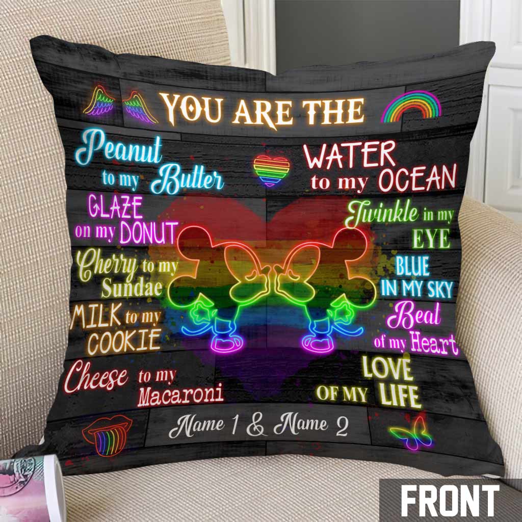 Personalized LGBT Couple Throw Pillow with 3D Print for Home Decor