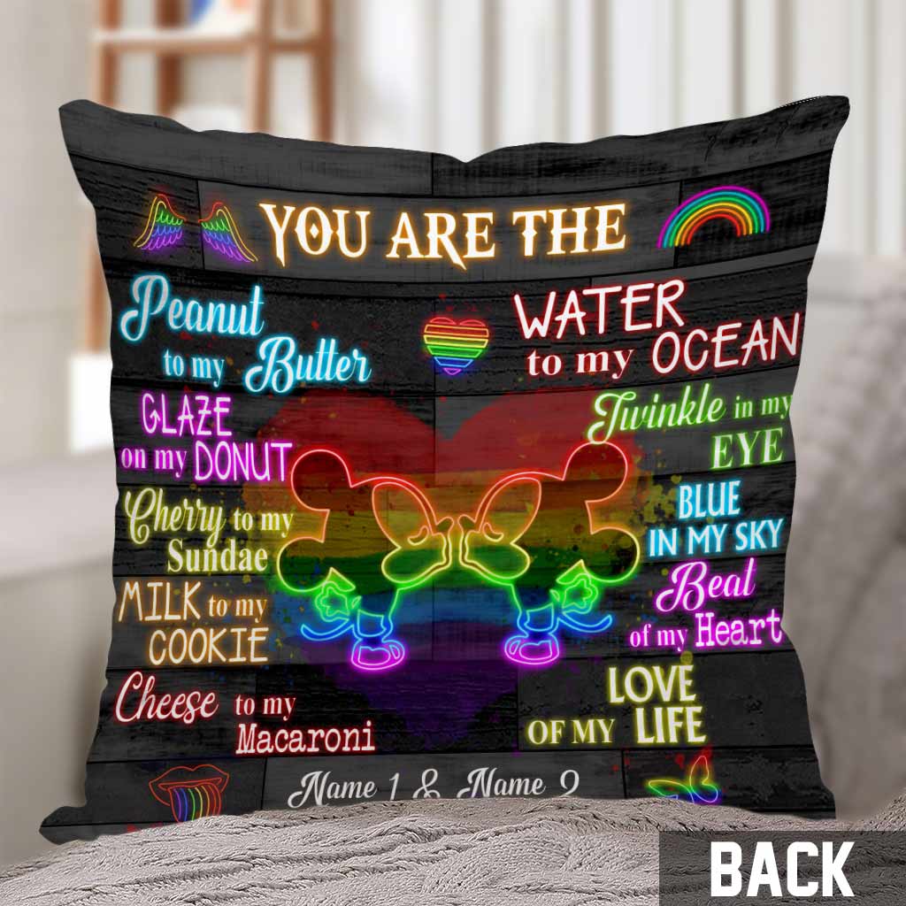 Personalized LGBT Couple Throw Pillow with 3D Print for Home Decor