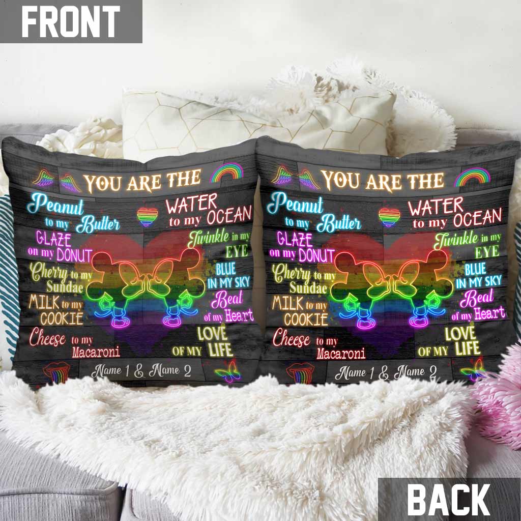 Personalized LGBT Couple Throw Pillow with 3D Print for Home Decor