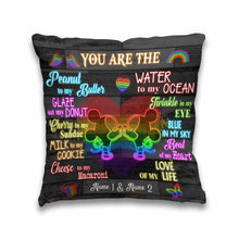 Load image into Gallery viewer, Personalized LGBT Couple Throw Pillow with 3D Print for Home Decor
