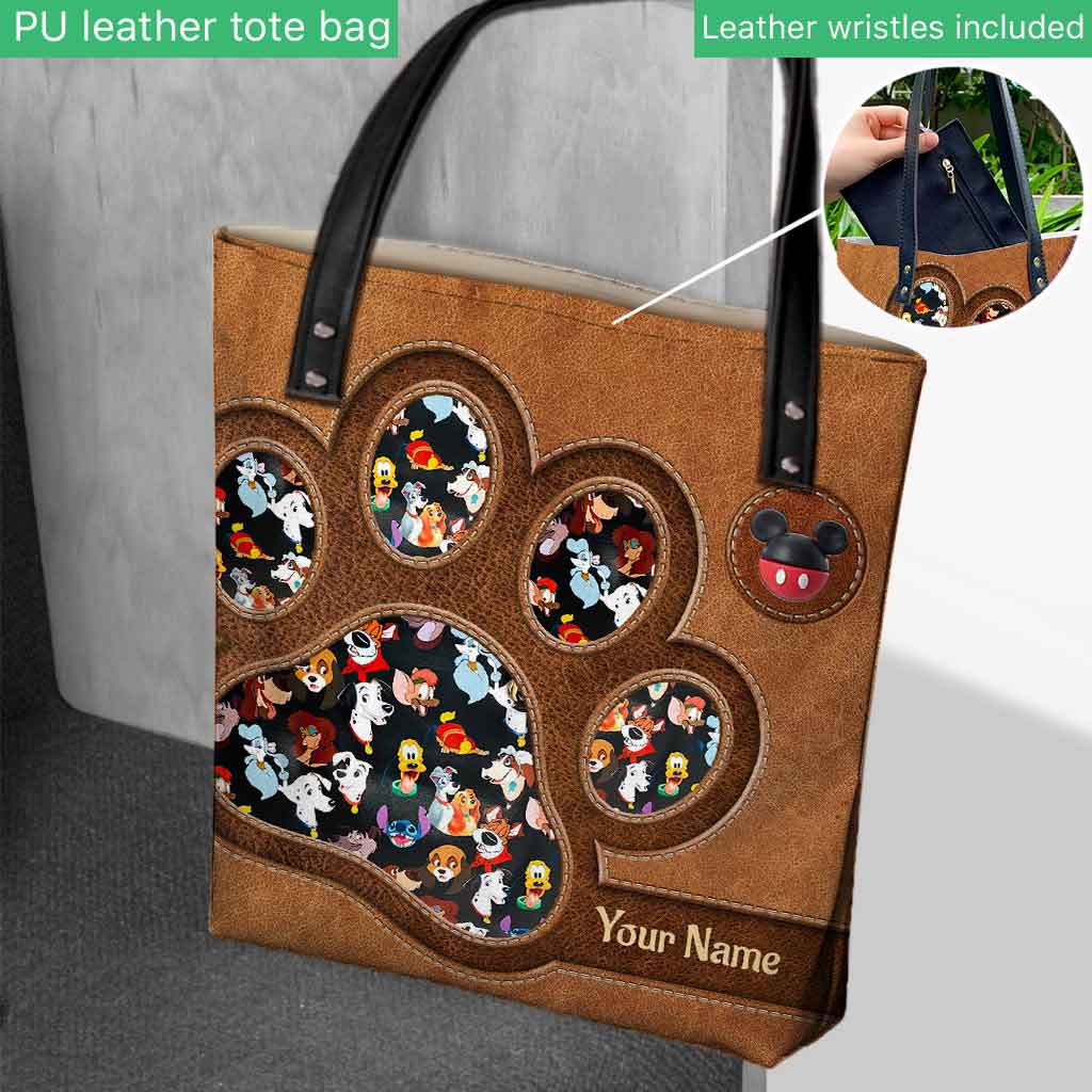 Personalized Paw Print Tote Bag Custom Name Gift for Kids