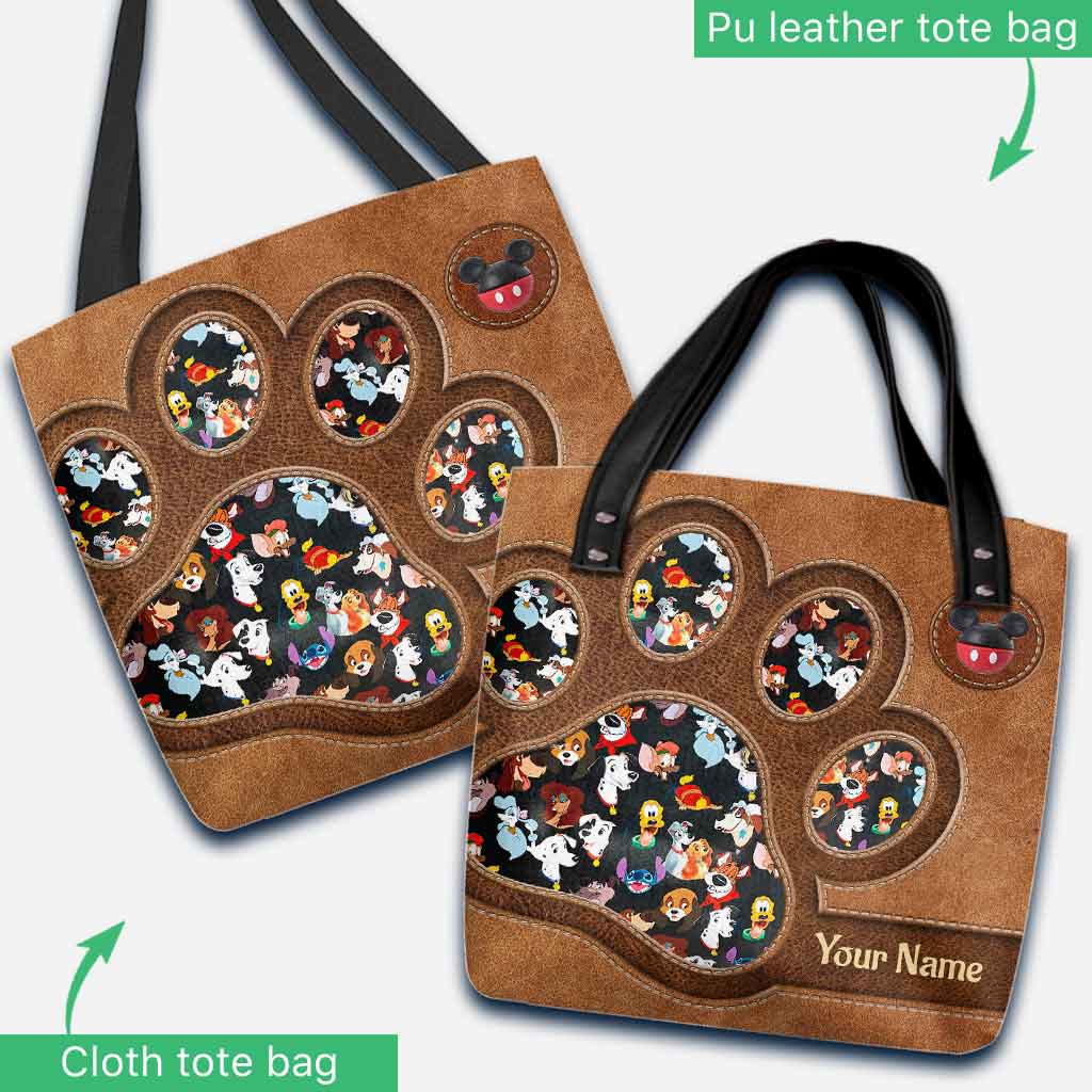 Personalized Paw Print Tote Bag Custom Name Gift for Kids