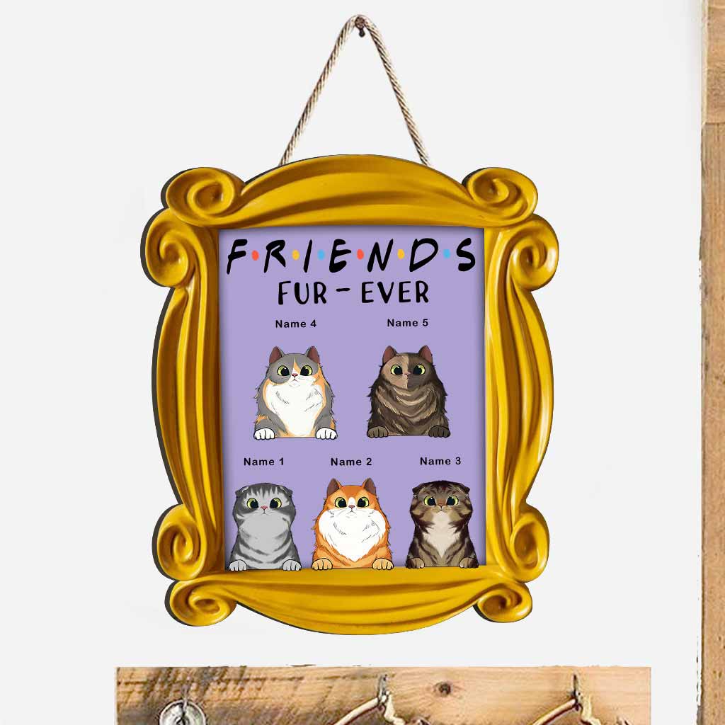 Personalized Cat Wood Sign Custom Name Family Gift
