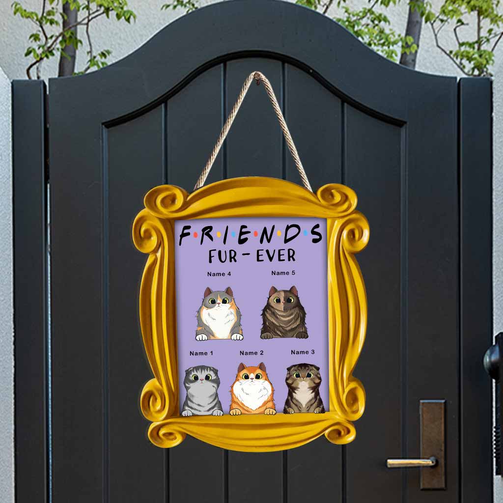 Personalized Cat Wood Sign Custom Name Family Gift