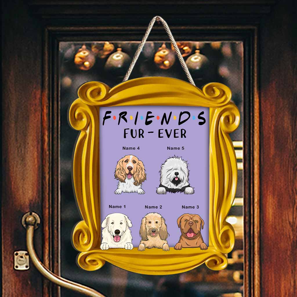 Personalized Dog Wood Sign Friends Fur-Ever Custom Name Gift