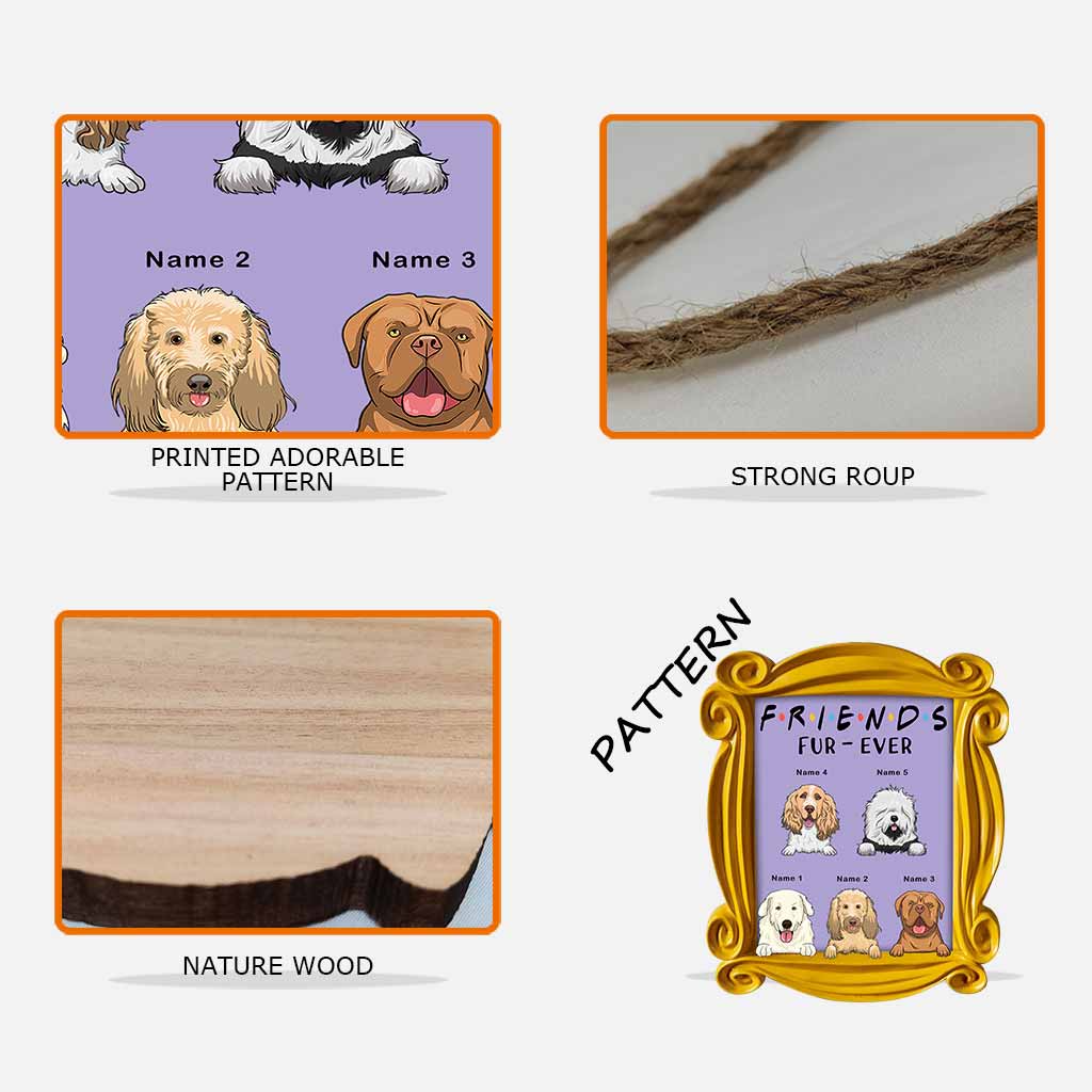 Personalized Dog Wood Sign Friends Fur-Ever Custom Name Gift