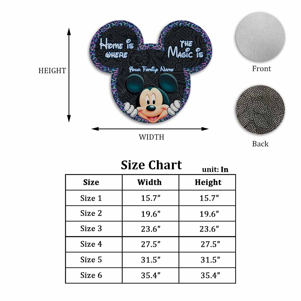 Personalized Mickey Mouse Shaped Doormat for Home Decor