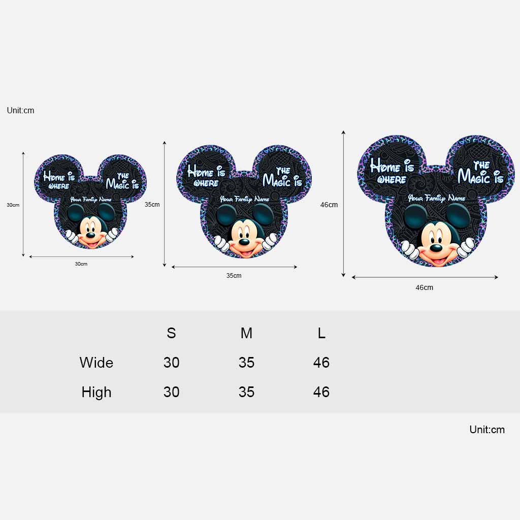 Personalized Mickey Mouse Wood Sign Custom Family Name Gift