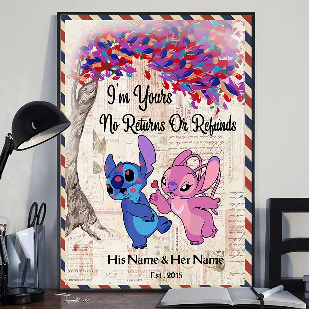 Personalized Ohana Poster Custom Name Wall Art Gift for Couple