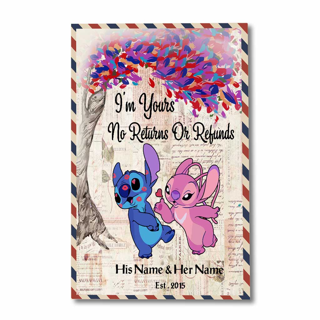 Personalized Ohana Poster Custom Name Wall Art Gift for Couple