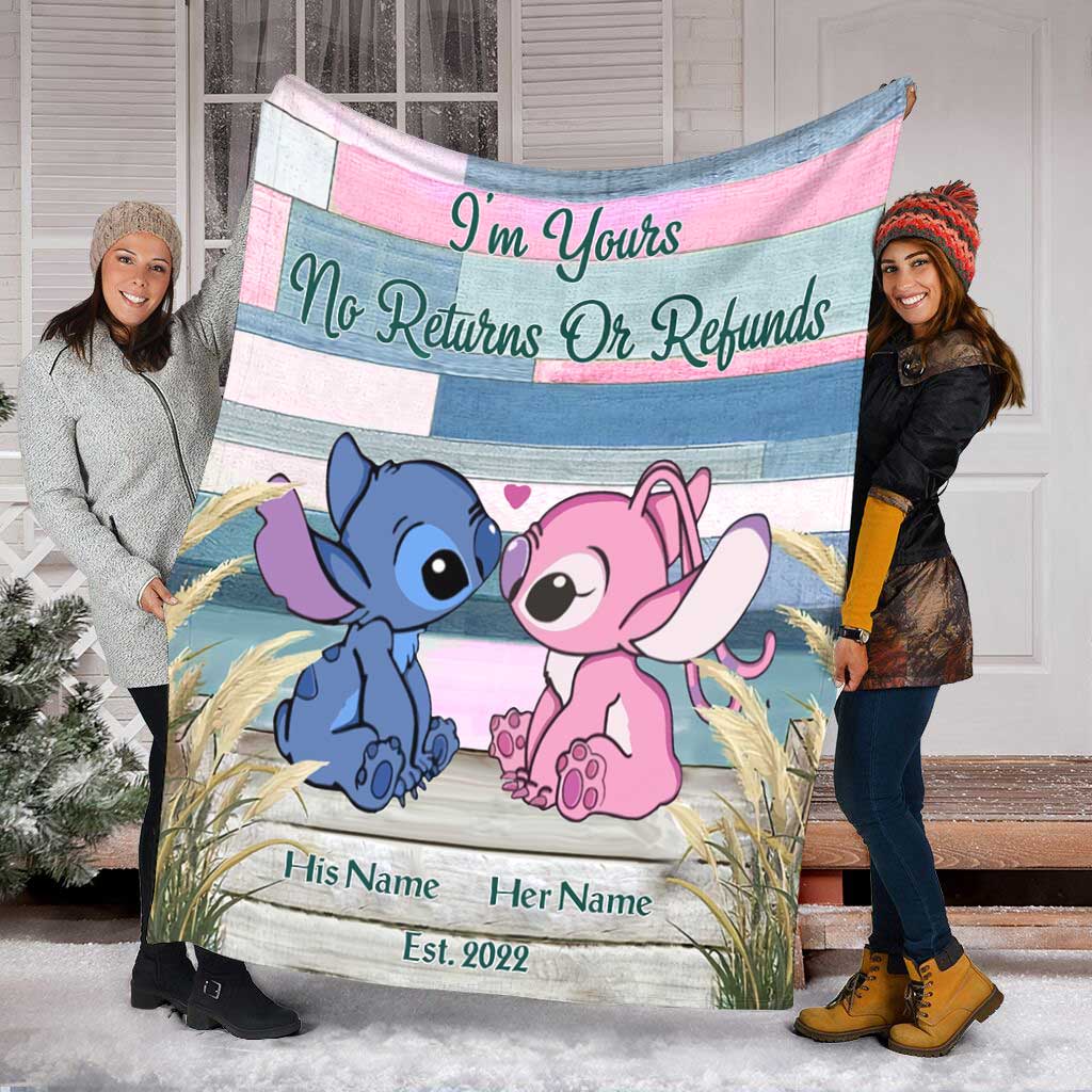 Personalized Ohana Blanket Custom Name Gift for Couples