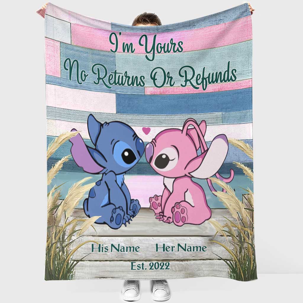 Personalized Ohana Blanket Custom Name Gift for Couples
