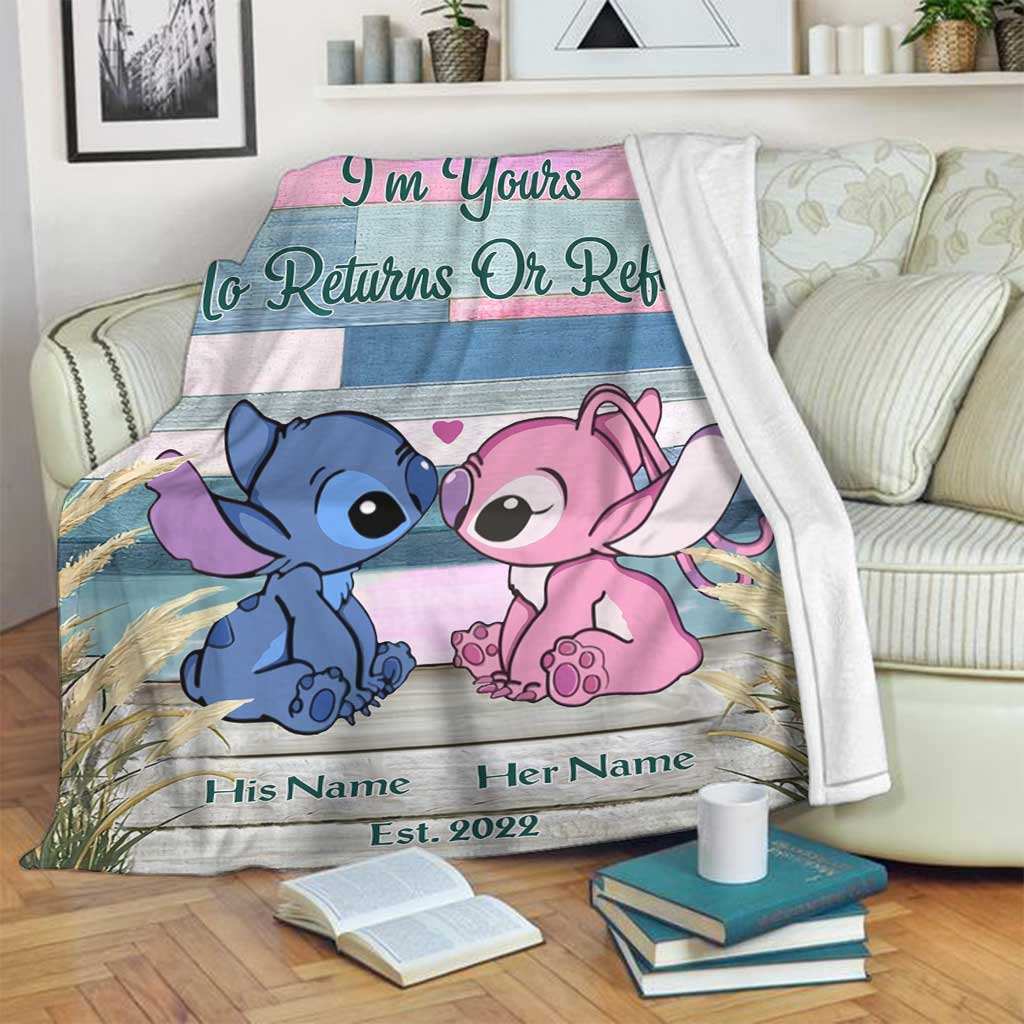 Personalized Ohana Blanket Custom Name Gift for Couples