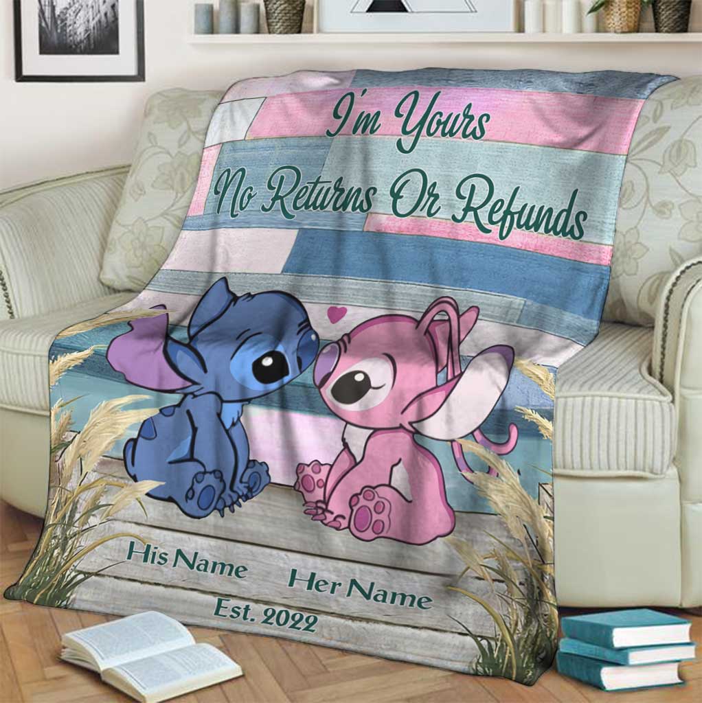 Personalized Ohana Blanket Custom Name Gift for Couples