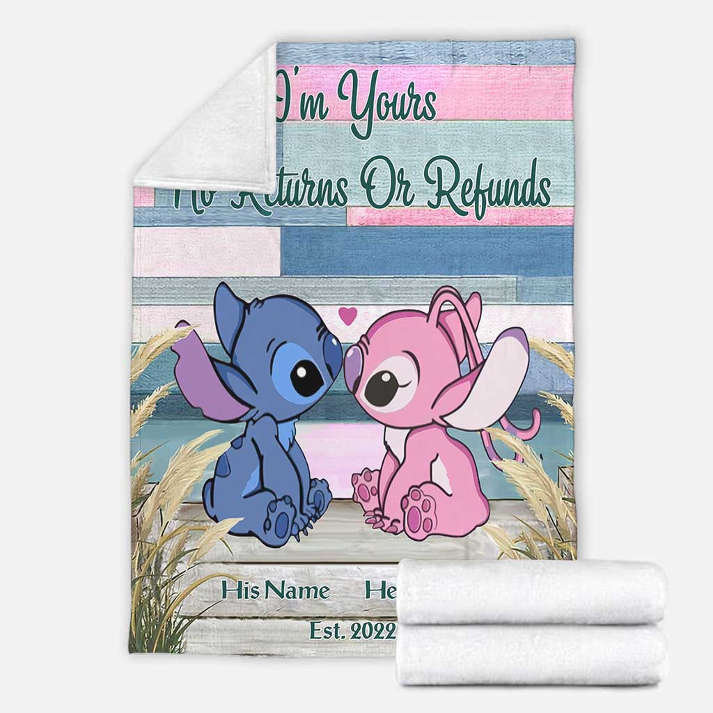 Personalized Ohana Blanket Custom Name Gift for Couples