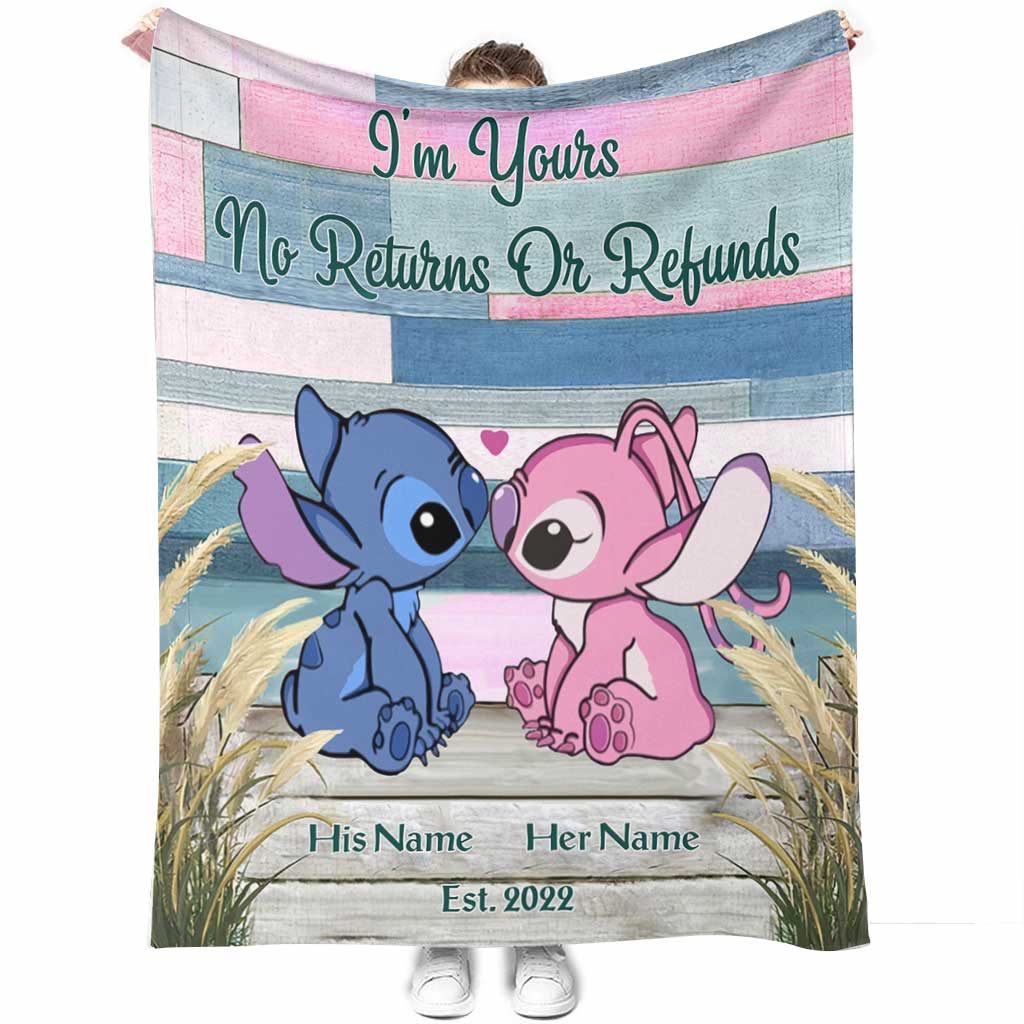 Personalized Ohana Blanket Custom Name Gift for Couples