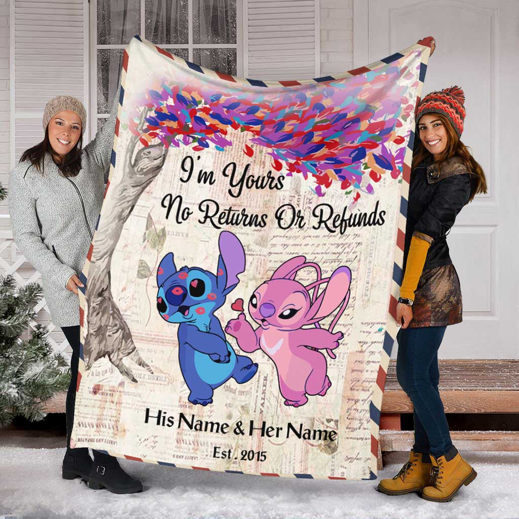 Personalized Ohana Blanket Custom Name Gift for Couples
