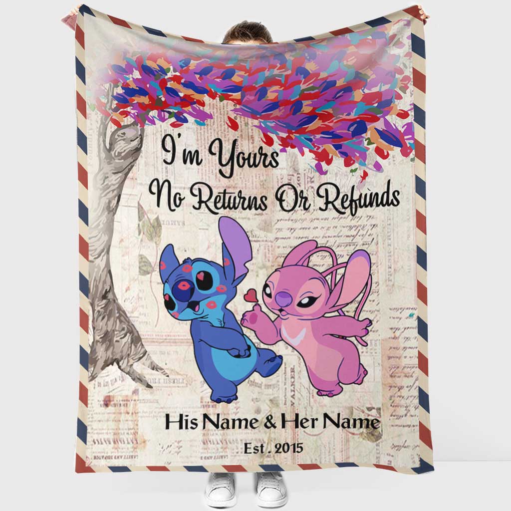 Personalized Ohana Blanket Custom Name Gift for Couples