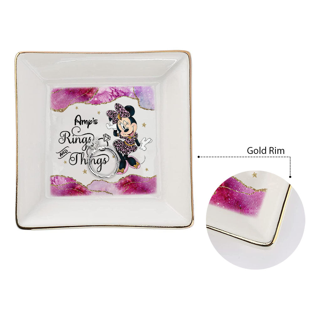 Personalized Ceramic Jewelry Dish Custom Name Engagement Gift
