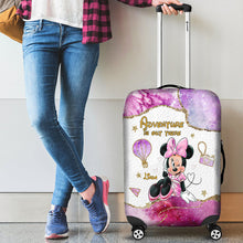 Load image into Gallery viewer, Personalized Mouse Luggage Cover for Kids - Adventure Is Out There
