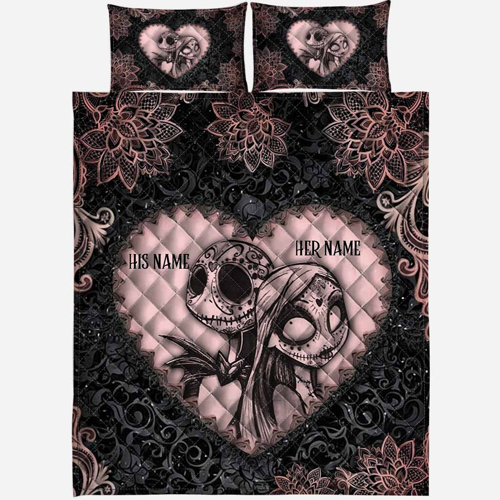 Personalized Nightmare Quilt Set with Custom Names for Couples