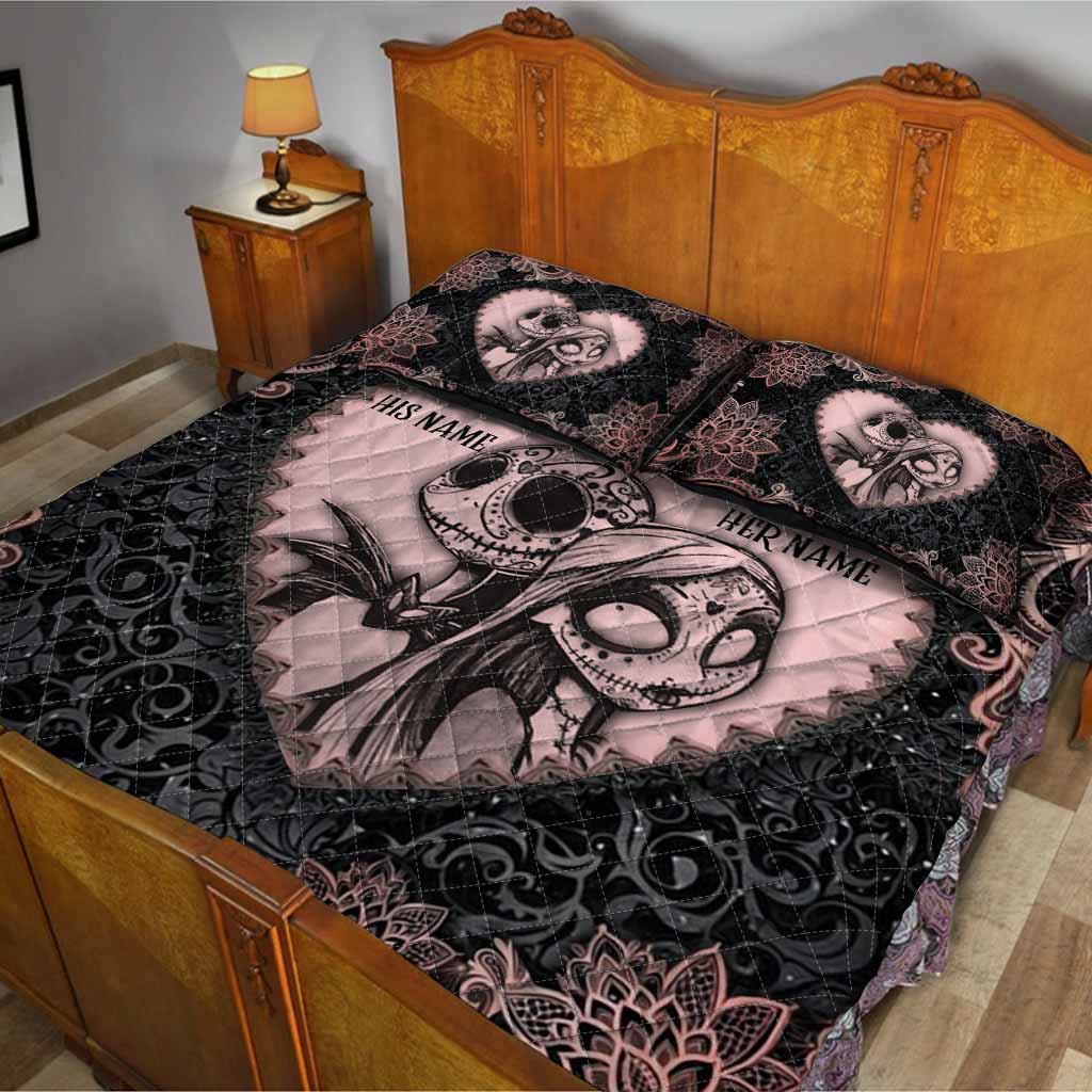 Personalized Nightmare Quilt Set with Custom Names for Couples