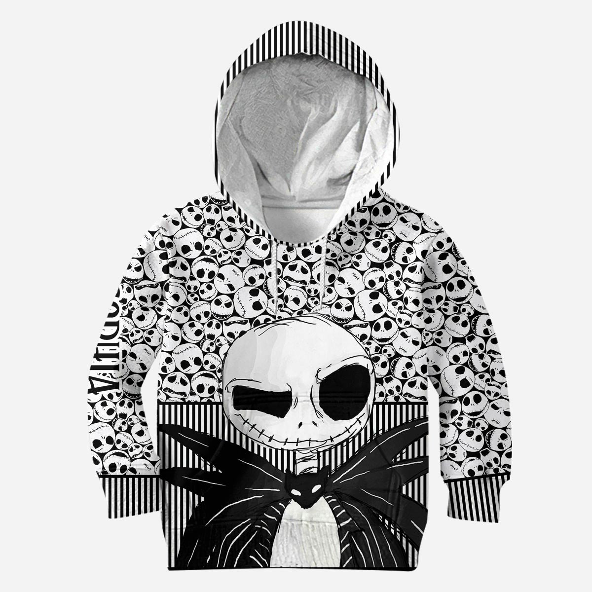 Personalized Skull Print Hoodie and Leggings Set for Her - Custom Name Gift