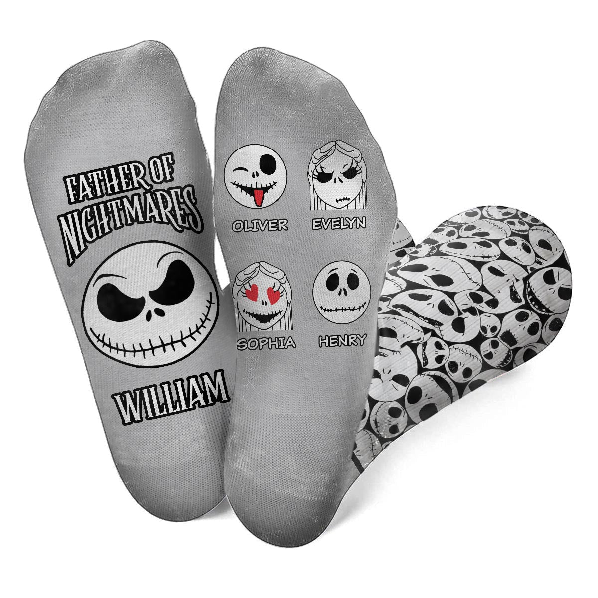 Personalized Nightmare Socks Custom Gift for Dad Unique Design