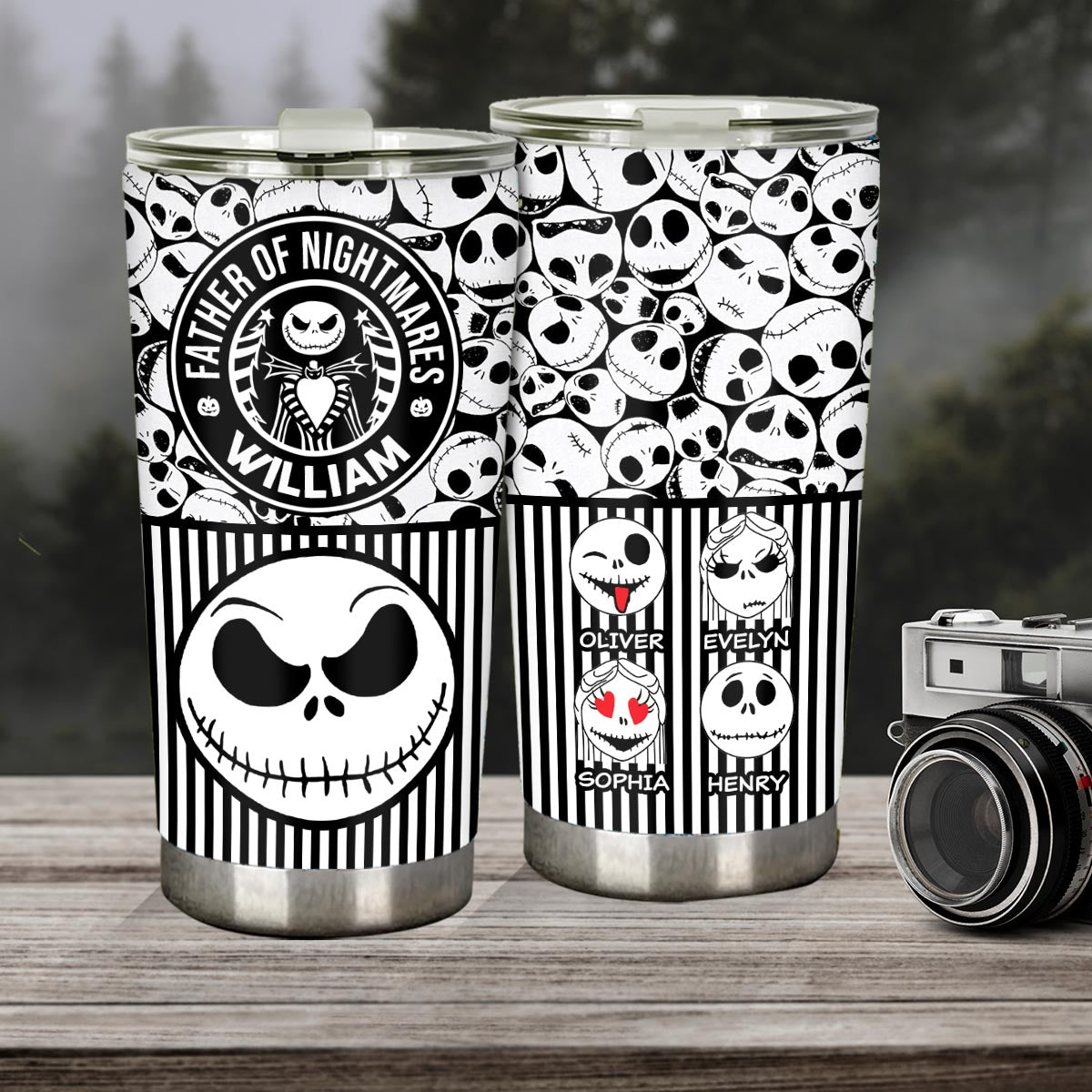 Personalized Nightmare Tumbler Custom Name Gift for Dad