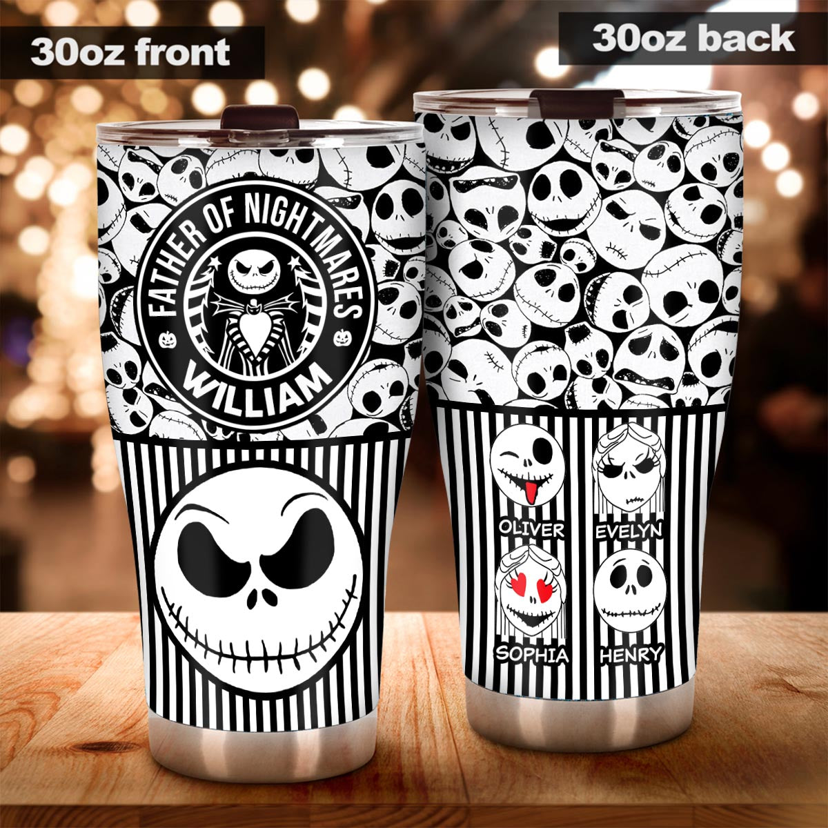 Personalized Nightmare Tumbler Custom Name Gift for Dad