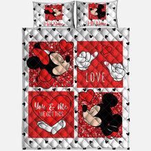 Load image into Gallery viewer, Personalized Mickey Mouse Quilt Set Custom Names Gift for Couples
